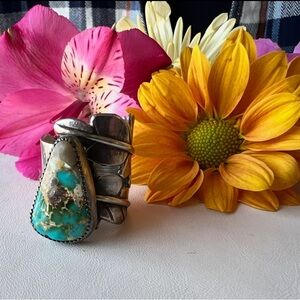 Handmade artisan Royston turquoise ring